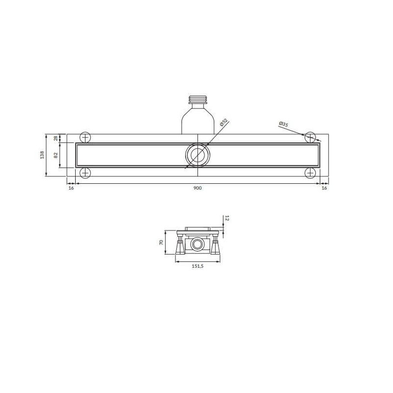Odpływ Liniowy Lowfix Srebrny 100cm LOWFIX100TSL Omnires Odpływ Liniowy Lowfix Srebrny 100cm LOWFIX100TSL Omnires