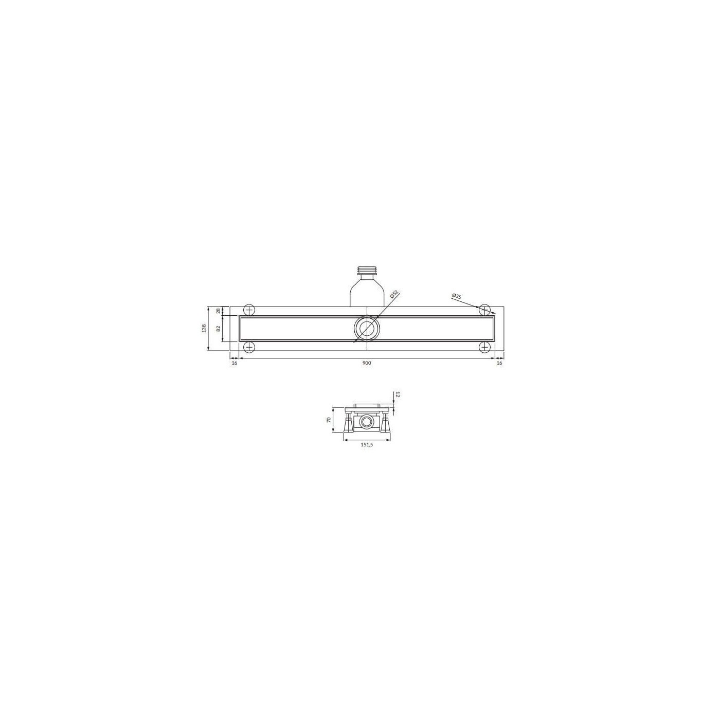Odpływ Liniowy Lowfix Srebrny 90cm LOWFIX90TSL Omnires Odpływ Liniowy Lowfix Srebrny 90cm LOWFIX90TSL Omnires