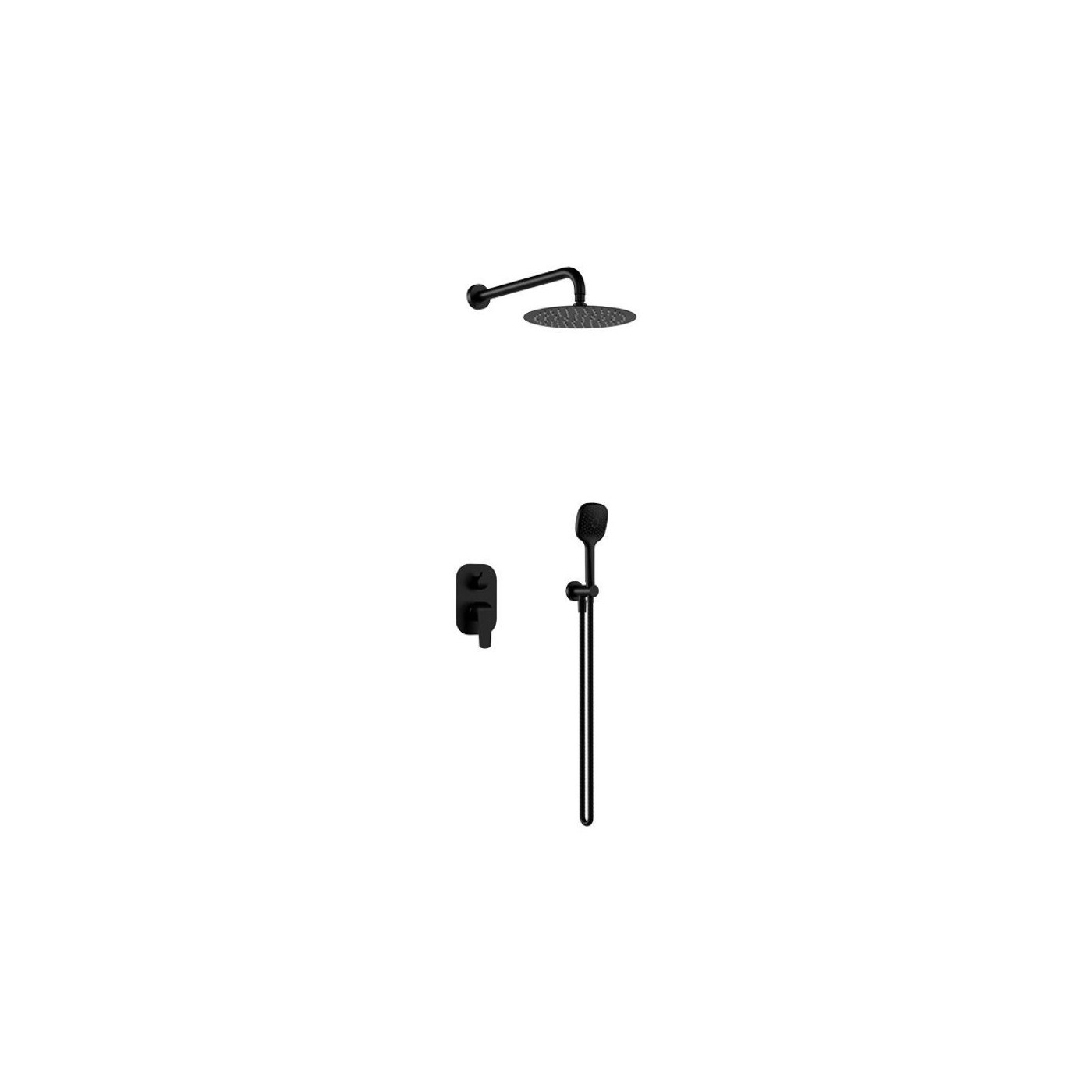 Zestaw Prysznicowo-Wannowy Podtynkowy Z Deszczownicą 25 cm 2 Funkcyjny Clever 2.0 Czarny Soft AREX.SET.4145BS Excellent Zestaw Prysznicowo-Wannowy Podtynkowy Z Deszczownicą 25 cm 2 Funkcyjny Clever 2.0 Czarny Soft AREX.SET.4145BS Excellent