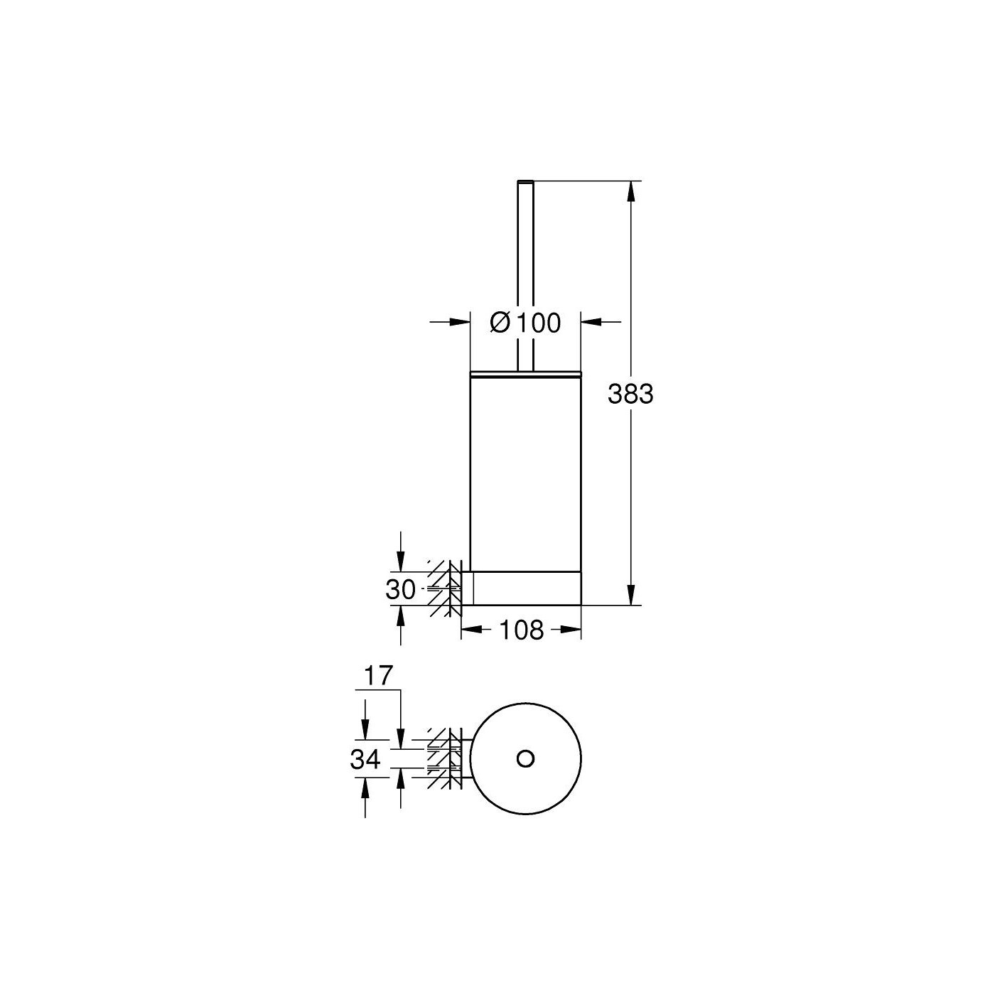 Szczotka Toaletowa (Komplet) Selection Phantom Black 41215KF0 Grohe Szczotka Toaletowa (Komplet) Selection Phantom Black 41215KF0 Grohe