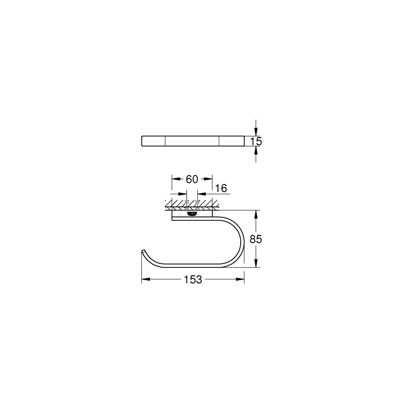 Uchwyt Na Papier Toaletowy Selection Phantom Black 41220KF0 Grohe Uchwyt Na Papier Toaletowy Selection Phantom Black 41220KF0 Grohe