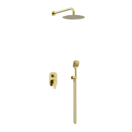 Zestaw Prysznicowo-Wannowy Podtynkowy Z Deszczownicą 25 cm 2 Funkcyjny Clever 2.0 Złoty Szczotkowany AREX.SET.4145GB Excellent
