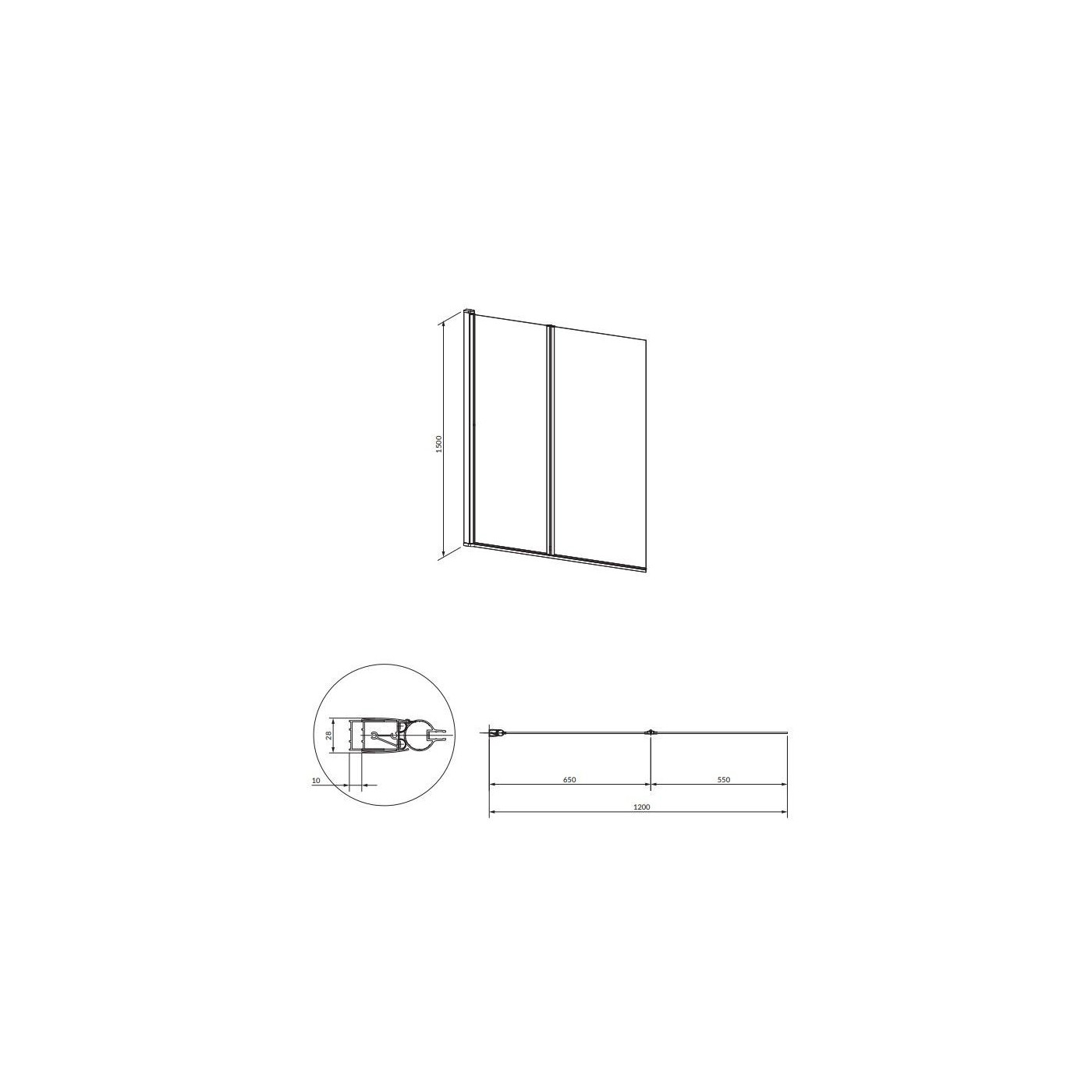 Parawan Kingston Czarny 150x120 XHE20BLTR Omnires Parawan Kingston Czarny 150x120 XHE20BLTR Omnires