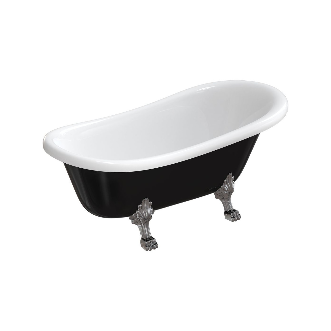 Wanna Wolnostojąca Atena Czarno-Biała 168x76 ATENA168BCP Omnires Wanna Wolnostojąca Atena Czarno-Biała 168x76 ATENA168BCP Omnires