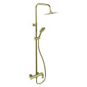Zestaw Prysznicowy Ścienny Z Deszczownicą 25 cm Clever 2.0 Złoty Szczotkowany AREX.4181GB Excellent Zestaw Prysznicowy Ścienny Z Deszczownicą 25 cm Clever 2.0 Złoty Szczotkowany AREX.4181GB Excellent