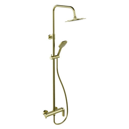 Zestaw Prysznicowy Ścienny Z Deszczownicą 25 cm Clever 2.0 Złoty Szczotkowany AREX.4181GB Excellent