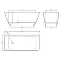 Wanna Wolnostojąca Parma Biały 159x70,5 PARMAWWBP Omnires Wanna Wolnostojąca Parma Biały 159x70,5 PARMAWWBP Omnires