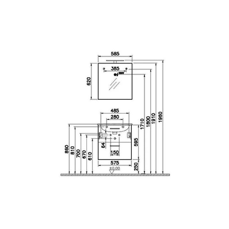 Szafka Z Umywalką Mia Biały 60 Cm 66138 Vitra Szafka Z Umywalką Mia Biały 60 Cm 66138 Vitra