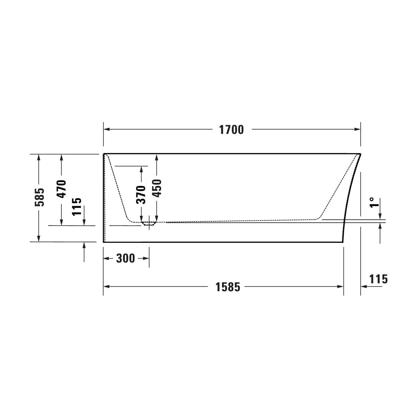 Wanna Wolnostojąca Akrylowa Durasenja Narożna Lewa 1700x800 mm 700580000000000 Duravit Wanna Wolnostojąca Akrylowa Durasenja Narożna Lewa 1700x800 mm 700580000000000 Duravit
