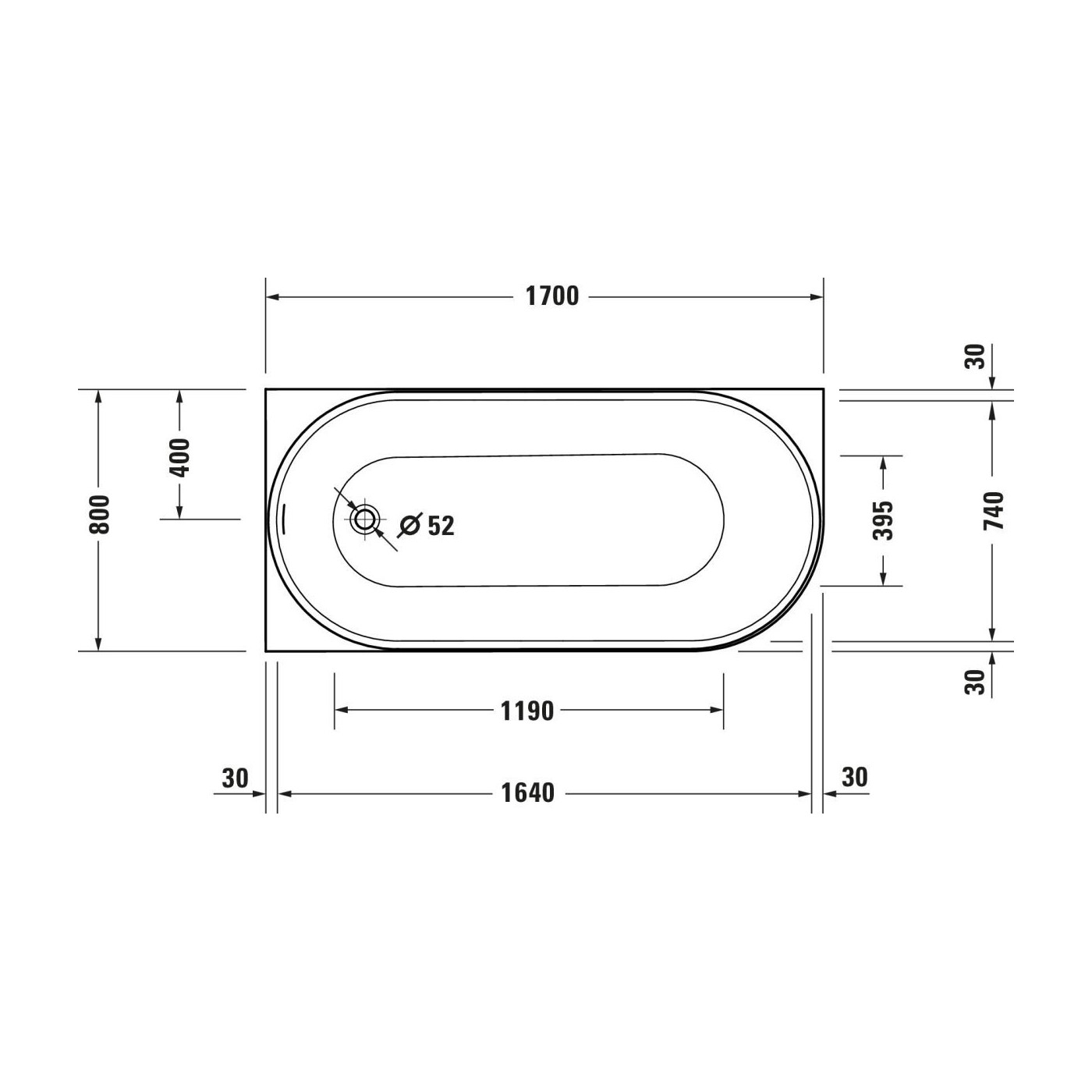 Wanna Wolnostojąca Akrylowa Durasenja Narożna Lewa 1700x800 mm 700580000000000 Duravit Wanna Wolnostojąca Akrylowa Durasenja Narożna Lewa 1700x800 mm 700580000000000 Duravit