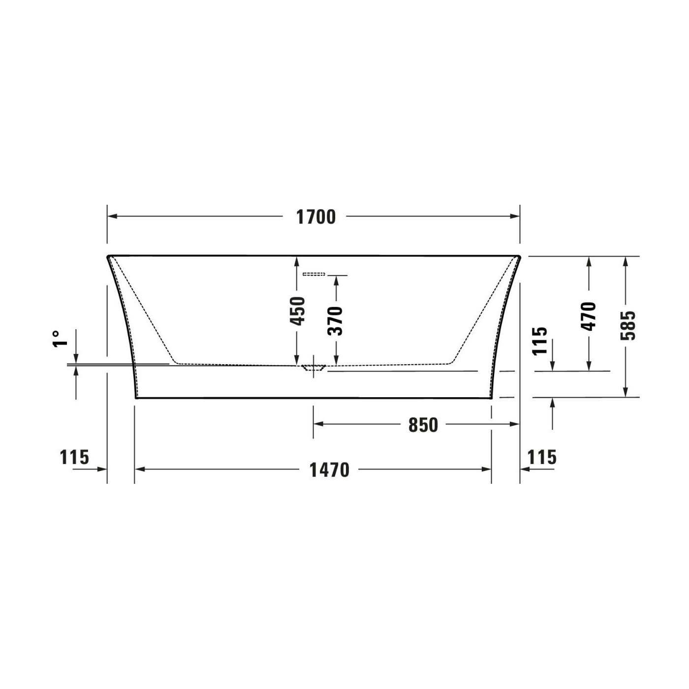 Wanna Wolnostojąca Akrylowa Durasenja Przyścienna 1700x800 mm 700582000000000 Duravit Wanna Wolnostojąca Akrylowa Durasenja Przyścienna 1700x800 mm 700582000000000 Duravit