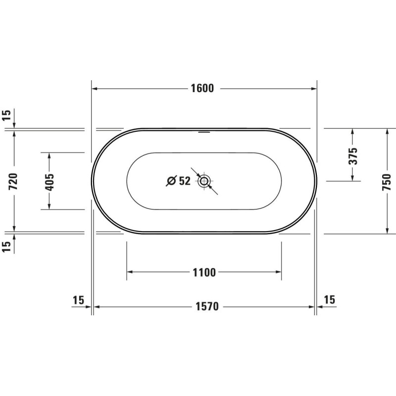 Wanna Wolnostojąca Akrylowa Durakanto 1600x750 mm 700560000000000 Duravit Wanna Wolnostojąca Akrylowa Durakanto 1600x750 mm 700560000000000 Duravit