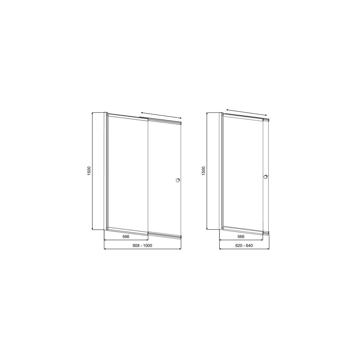 Parawan Nawannowy Easy Slide Black 100 PESB-2S Besco Parawan Nawannowy Easy Slide Black 100 PESB-2S Besco