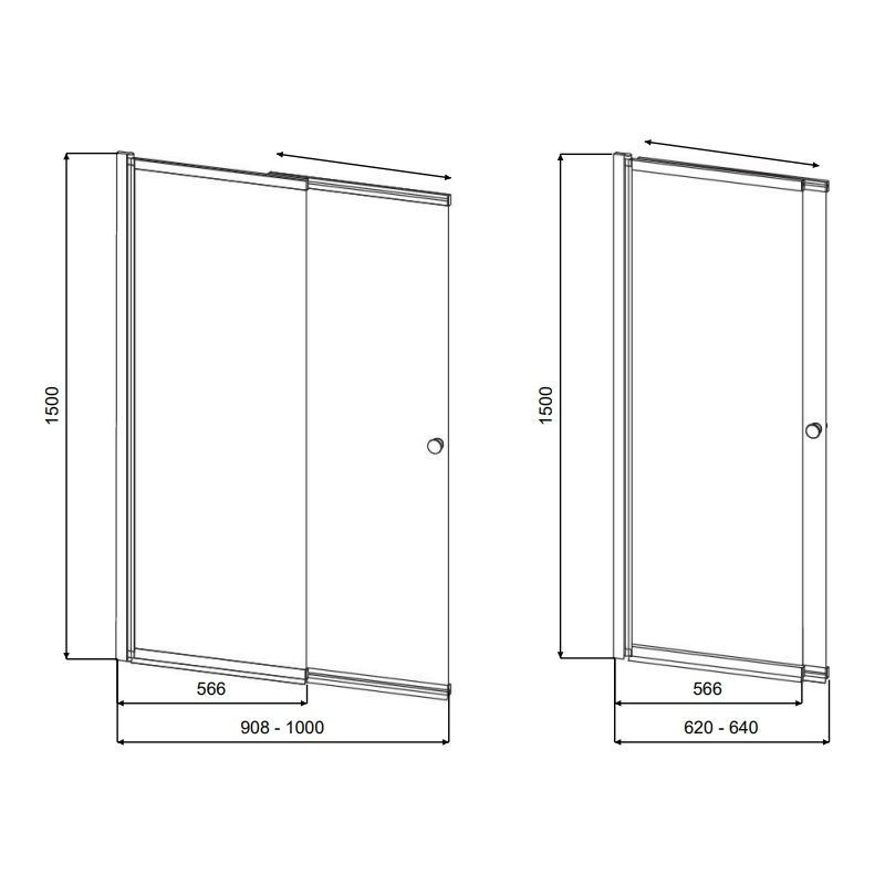 Parawan Nawannowy Easy Slide Black 100 PESB-2S Besco Parawan Nawannowy Easy Slide Black 100 PESB-2S Besco