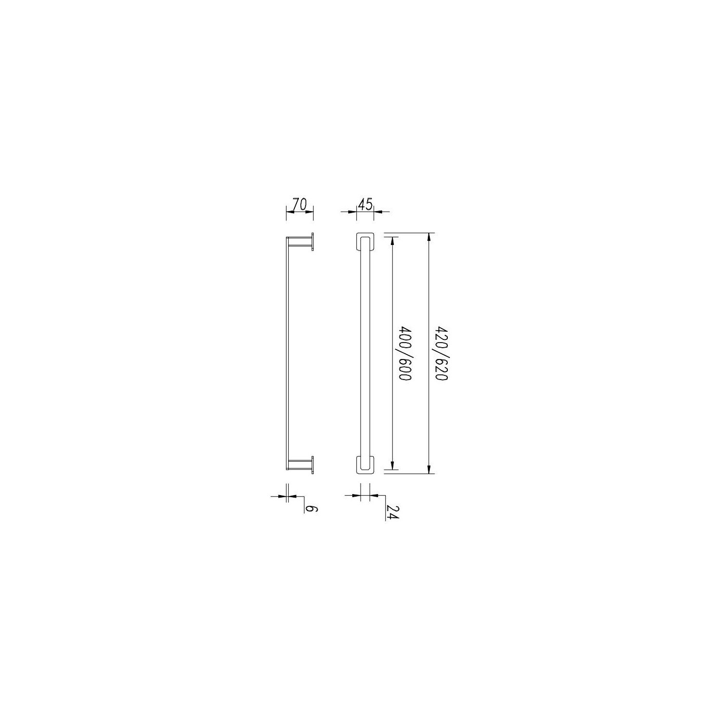 Wieszak Na Ręcznik Nelson 62 cm Grafit Szczotkowany NL80214GR Omnires Wieszak Na Ręcznik Nelson 62 cm Grafit Szczotkowany NL80214GR Omnires