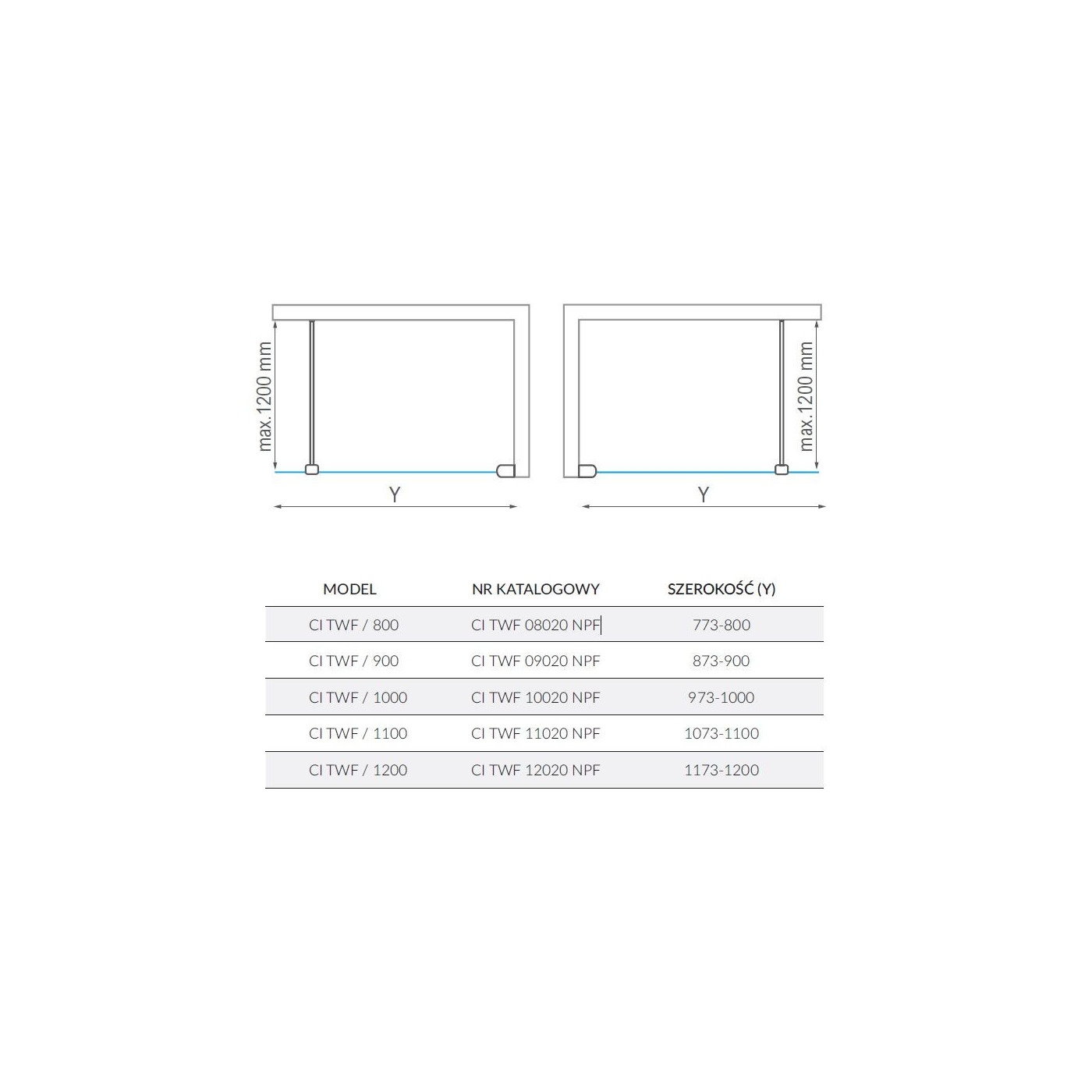 Kabina Walk-In 80cm Black Calida CITWF08020NPF Roth Kabina Walk-In 80cm Black Calida CITWF08020NPF Roth