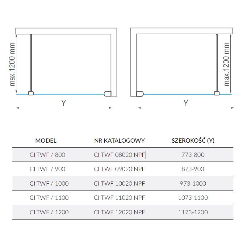 Kabina Walk-In 80cm Black Calida CITWF08020NPF Roth Kabina Walk-In 80cm Black Calida CITWF08020NPF Roth
