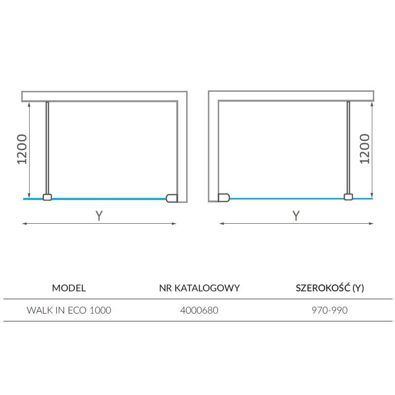 Kabina Walk-In 100cm Eco 400680 Roth Kabina Walk-In 100cm Eco 400680 Roth