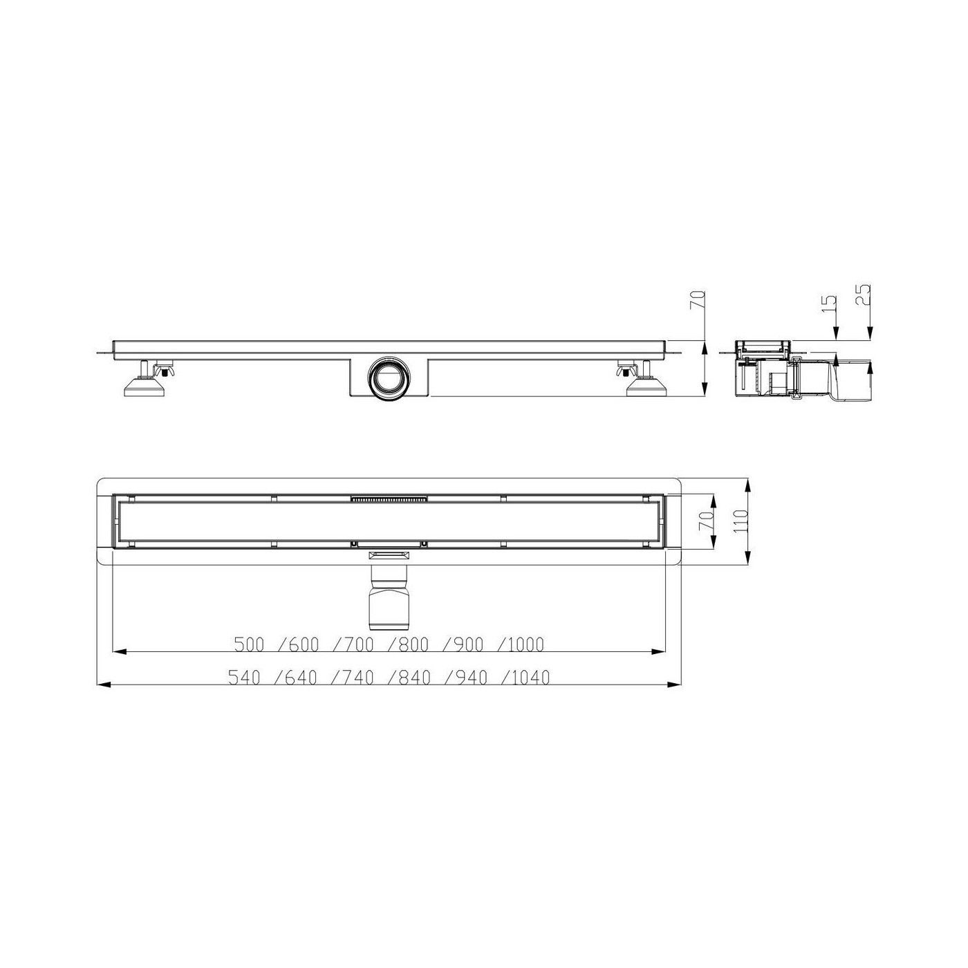 Odpływ Liniowy Sleek 900 OD.H.SLEEK-900 Hydroland Odpływ Liniowy Sleek 900 OD.H.SLEEK-900 Hydroland