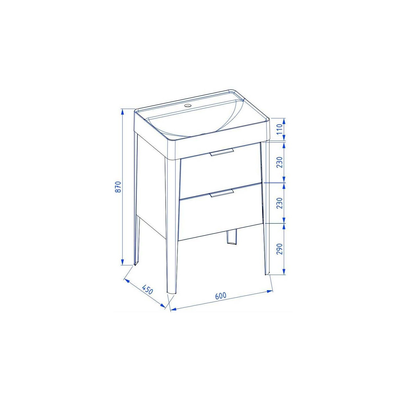 Szafka Podumywalkowa Vibe 60 cm Stojąca Biało-Szara 146-0001 Krofam Szafka Podumywalkowa Vibe 60 cm Stojąca Biało-Szara 146-0001 Krofam
