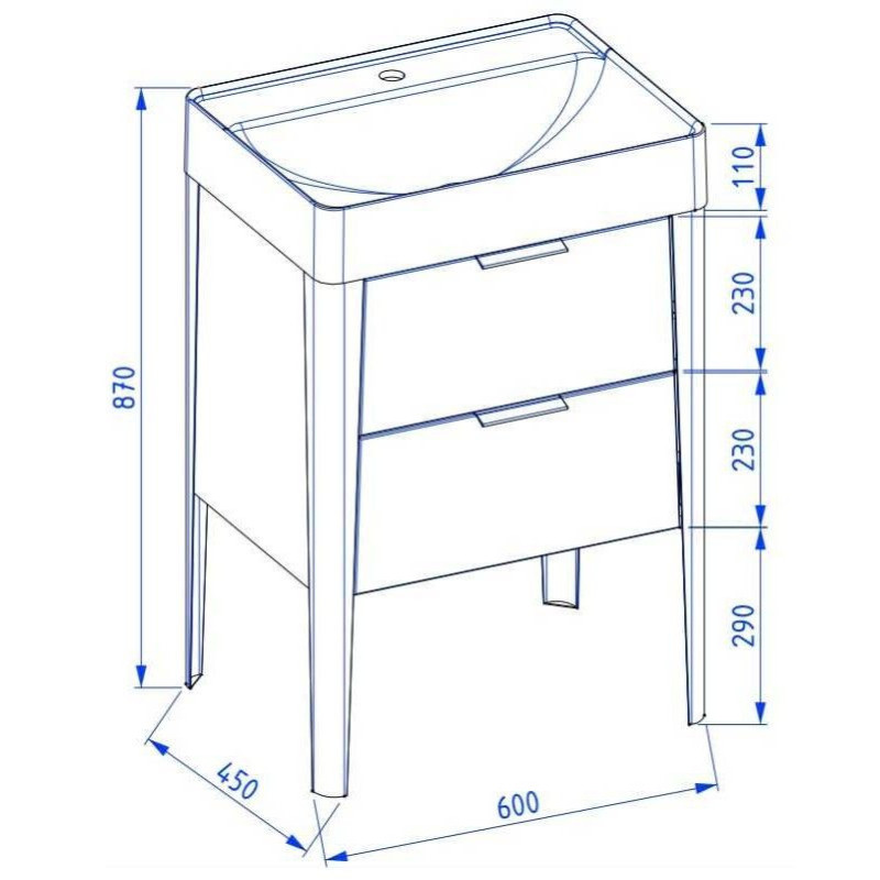 Szafka Podumywalkowa Vibe 60 cm Stojąca Biało-Szara 146-0001 Krofam Szafka Podumywalkowa Vibe 60 cm Stojąca Biało-Szara 146-0001 Krofam