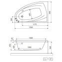 Wanna Narożna Lewa 150x95 cm Aquaria Comfort Biały Połysk WAEX.AQL15WH Excellent Wanna Narożna Lewa 150x95 cm Aquaria Comfort Biały Połysk WAEX.AQL15WH Excellent