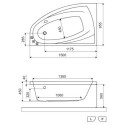 Wanna Narożna Prawa 150x95 cm Aquaria Comfort Biały Połysk WAEX.AQP15WH Excellent Wanna Narożna Prawa 150x95 cm Aquaria Comfort Biały Połysk WAEX.AQP15WH Excellent