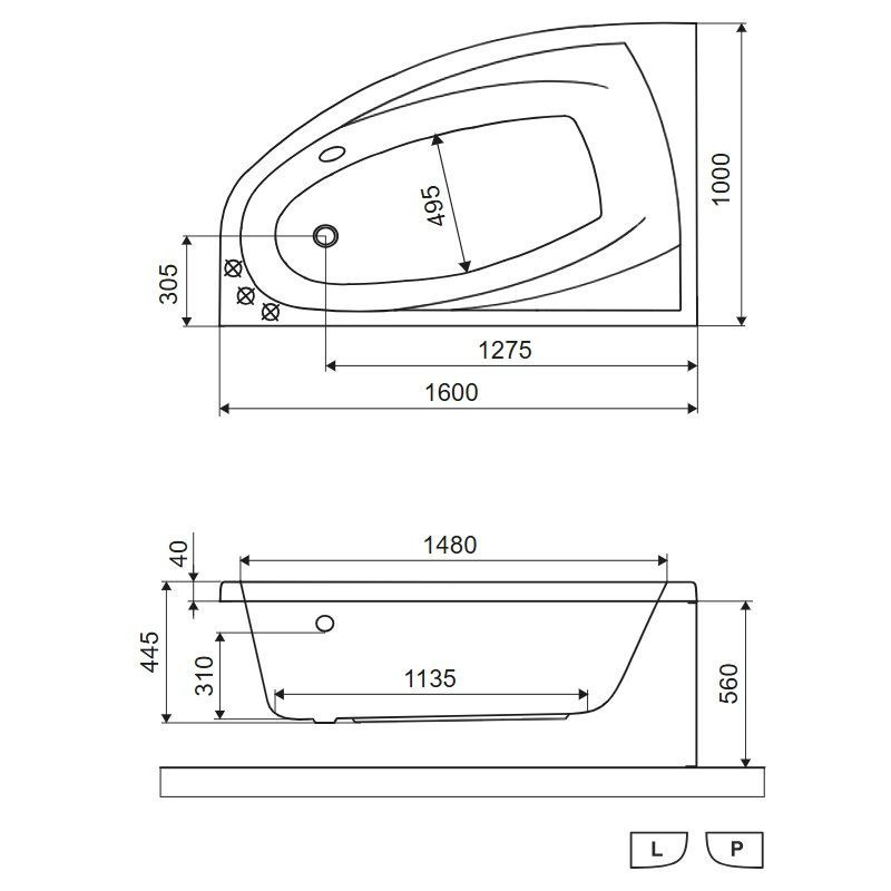 Wanna Narożna Prawa 160x100 cm Aquaria Comfort Biały Połysk WAEX.AQP16WH Excellent Wanna Narożna Prawa 160x100 cm Aquaria Comfort Biały Połysk WAEX.AQP16WH Excellent