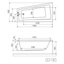 Wanna Narożna Prawa 150x80 cm Ava Side Biały Połysk WAEX.AVP15WH Excellent Wanna Narożna Prawa 150x80 cm Ava Side Biały Połysk WAEX.AVP15WH Excellent