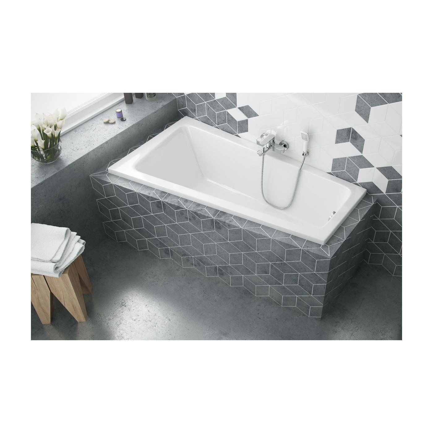 Wanna Narożna Prawa 150x80 cm Ava Side Biały Połysk WAEX.AVP15WH Excellent Wanna Narożna Prawa 150x80 cm Ava Side Biały Połysk WAEX.AVP15WH Excellent