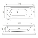 Wanna Prostokątna 170x75 cm Oceana Slim Mono Biały Połysk WAEX.OCM.170.75WHS Excellent Wanna Prostokątna 170x75 cm Oceana Slim Mono Biały Połysk WAEX.OCM.170.75WHS Excellent