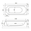 Wanna Prostokątna 180x80 cm Oceana Slim Mono Biały Połysk WAEX.OCM.180.80WHS Excellent Wanna Prostokątna 180x80 cm Oceana Slim Mono Biały Połysk WAEX.OCM.180.80WHS Excellent
