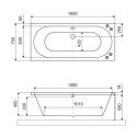 Wanna Prostokątna 160x75 cm Oceana Slim Biały Mat WAEX.OCE16WHMS Excellent Wanna Prostokątna 160x75 cm Oceana Slim Biały Mat WAEX.OCE16WHMS Excellent