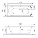 Wanna Prostokątna 170x75 cm Oceana Slim Biały Mat WAEX.OCE17WHMS Excellent Wanna Prostokątna 170x75 cm Oceana Slim Biały Mat WAEX.OCE17WHMS Excellent