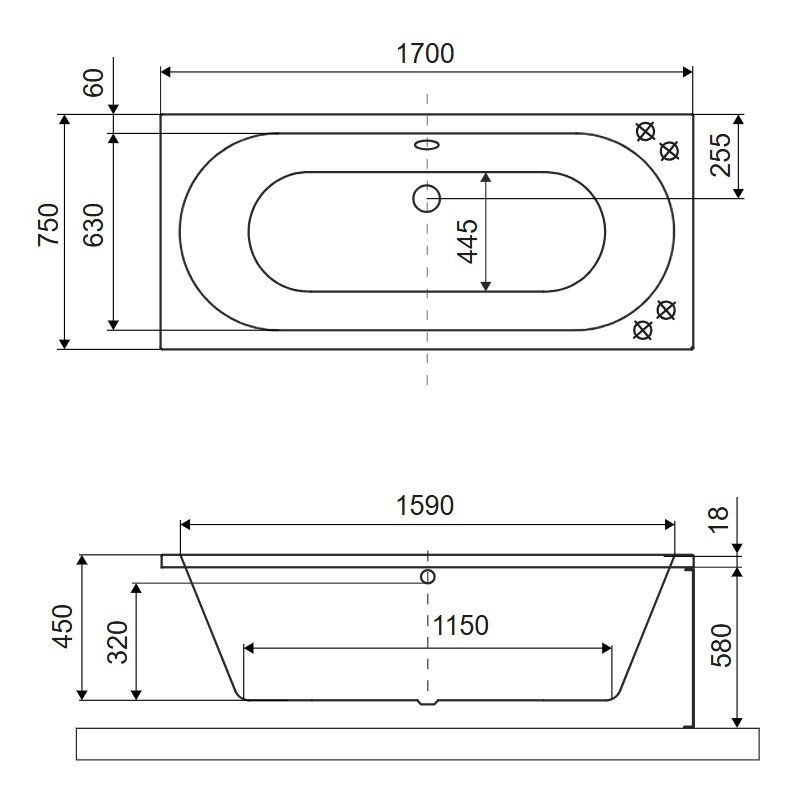 Wanna Prostokątna 170x75 cm Oceana Slim Biały Mat WAEX.OCE17WHMS Excellent Wanna Prostokątna 170x75 cm Oceana Slim Biały Mat WAEX.OCE17WHMS Excellent