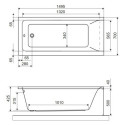 Wanna Prostokątna 150x70 cm Savia Biały Połysk WANL.SAV15WH Excellent Wanna Prostokątna 150x70 cm Savia Biały Połysk WANL.SAV15WH Excellent