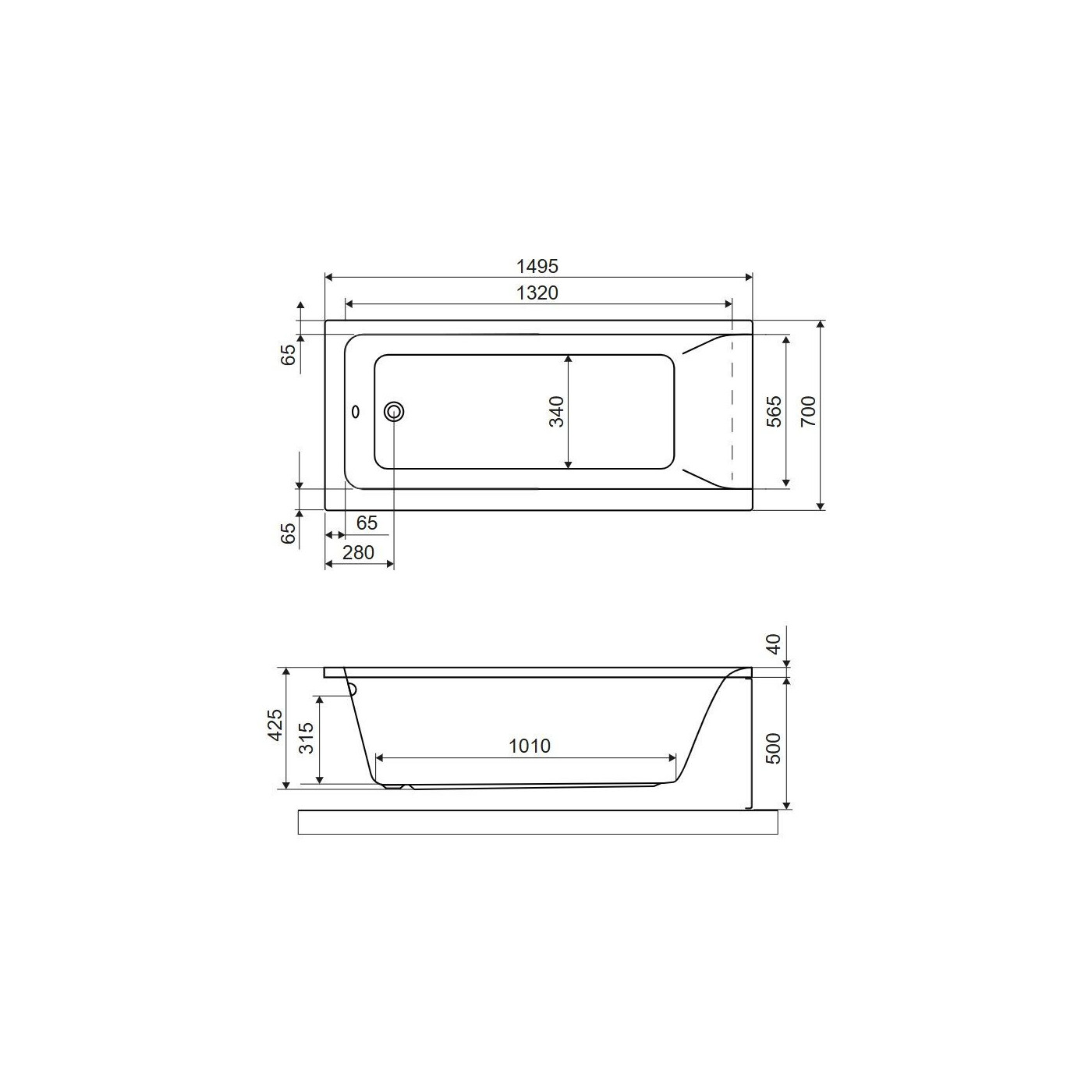 Wanna Prostokątna 150x70 cm Savia Biały Połysk WANL.SAV15WH Excellent Wanna Prostokątna 150x70 cm Savia Biały Połysk WANL.SAV15WH Excellent