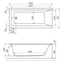 Wanna Prostokątna 160x70 cm Savia Biały Połysk WANL.SAV16WH Excellent Wanna Prostokątna 160x70 cm Savia Biały Połysk WANL.SAV16WH Excellent