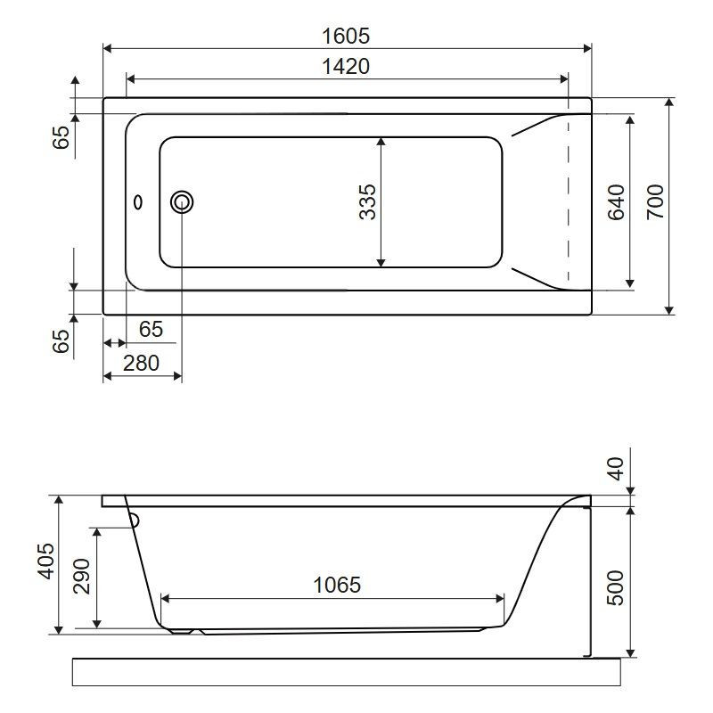 Wanna Prostokątna 160x70 cm Savia Biały Połysk WANL.SAV16WH Excellent Wanna Prostokątna 160x70 cm Savia Biały Połysk WANL.SAV16WH Excellent