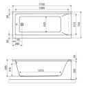 Wanna Prostokątna 170x75 cm Savia Biały Połysk WANL.SAV170.75WH Excellent Wanna Prostokątna 170x75 cm Savia Biały Połysk WANL.SAV170.75WH Excellent