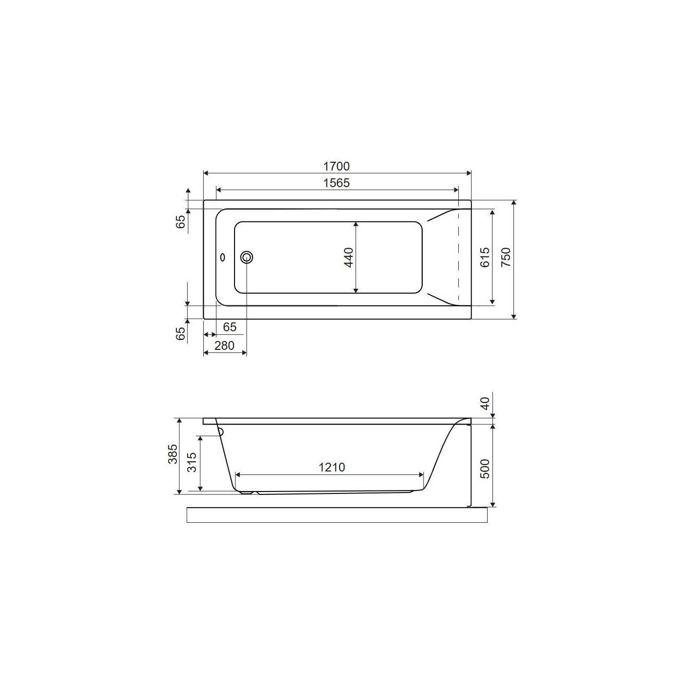 Wanna Prostokątna 170x75 cm Savia Biały Połysk WANL.SAV170.75WH Excellent Wanna Prostokątna 170x75 cm Savia Biały Połysk WANL.SAV170.75WH Excellent