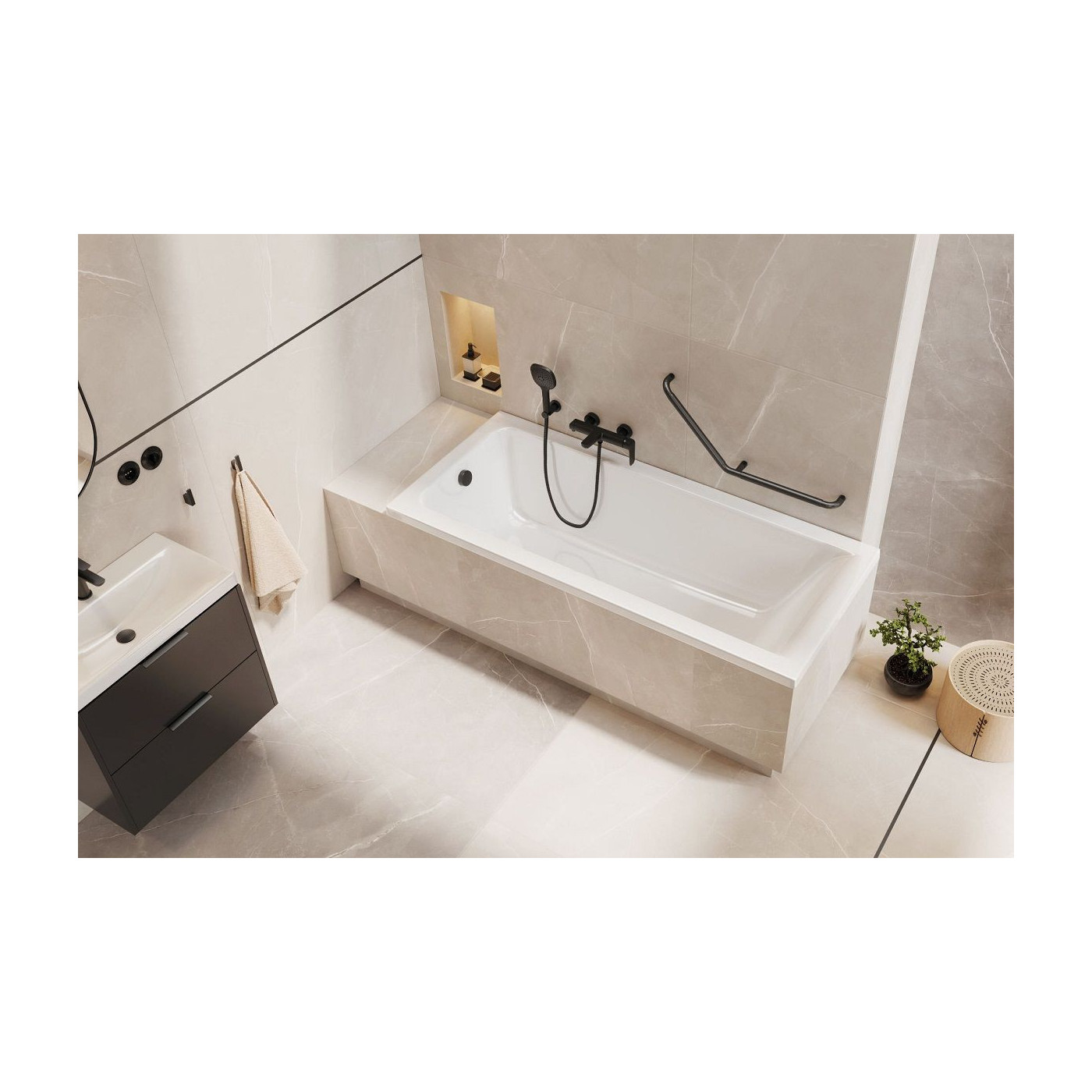 Wanna Prostokątna 170x75 cm Savia Biały Połysk WANL.SAV170.75WH Excellent Wanna Prostokątna 170x75 cm Savia Biały Połysk WANL.SAV170.75WH Excellent