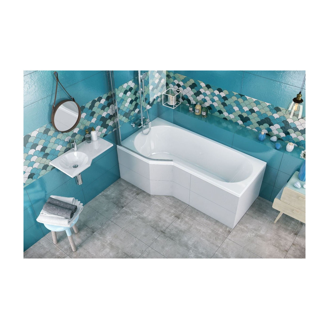 Wanna Narożna Lewa 160x80 cm Be Spot Biały Połysk WAEX.BSL16WH Excellent Wanna Narożna Lewa 160x80 cm Be Spot Biały Połysk WAEX.BSL16WH Excellent