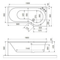 Wanna Narożna Prawa 160x80 cm Be Spot Biały Połysk WAEX.BSP16WH Excellent Wanna Narożna Prawa 160x80 cm Be Spot Biały Połysk WAEX.BSP16WH Excellent