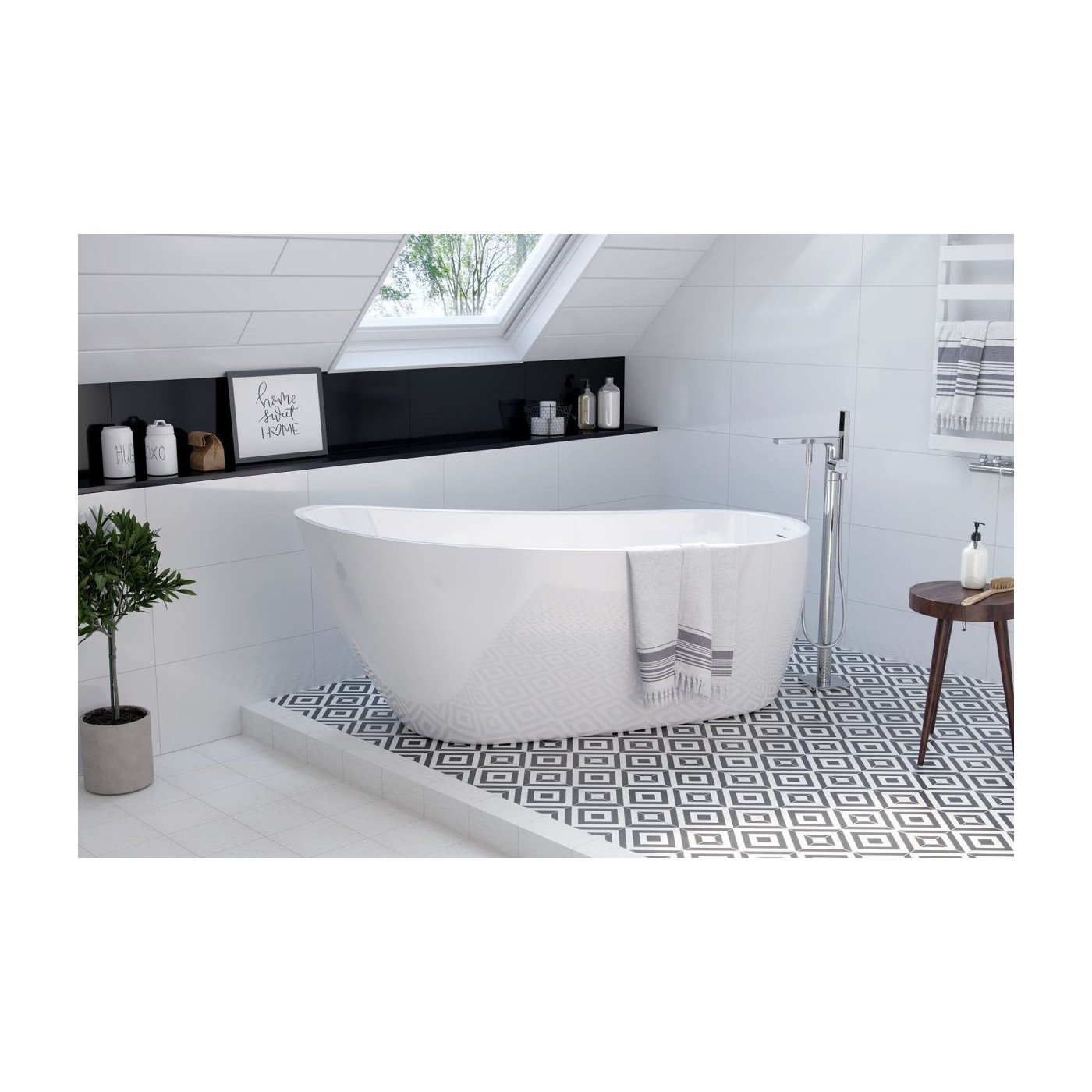 Wanna Wolnostojąca Owalna 175x75 cm Comfort Biały Połysk WAEX.CMP2.17WH Excellent Wanna Wolnostojąca Owalna 175x75 cm Comfort Biały Połysk WAEX.CMP2.17WH Excellent