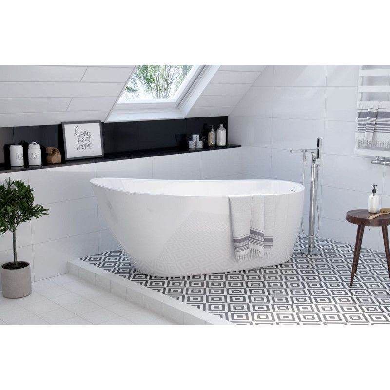 Wanna Wolnostojąca Owalna 175x75 cm Comfort Biały Połysk WAEX.CMP2.17WH Excellent Wanna Wolnostojąca Owalna 175x75 cm Comfort Biały Połysk WAEX.CMP2.17WH Excellent