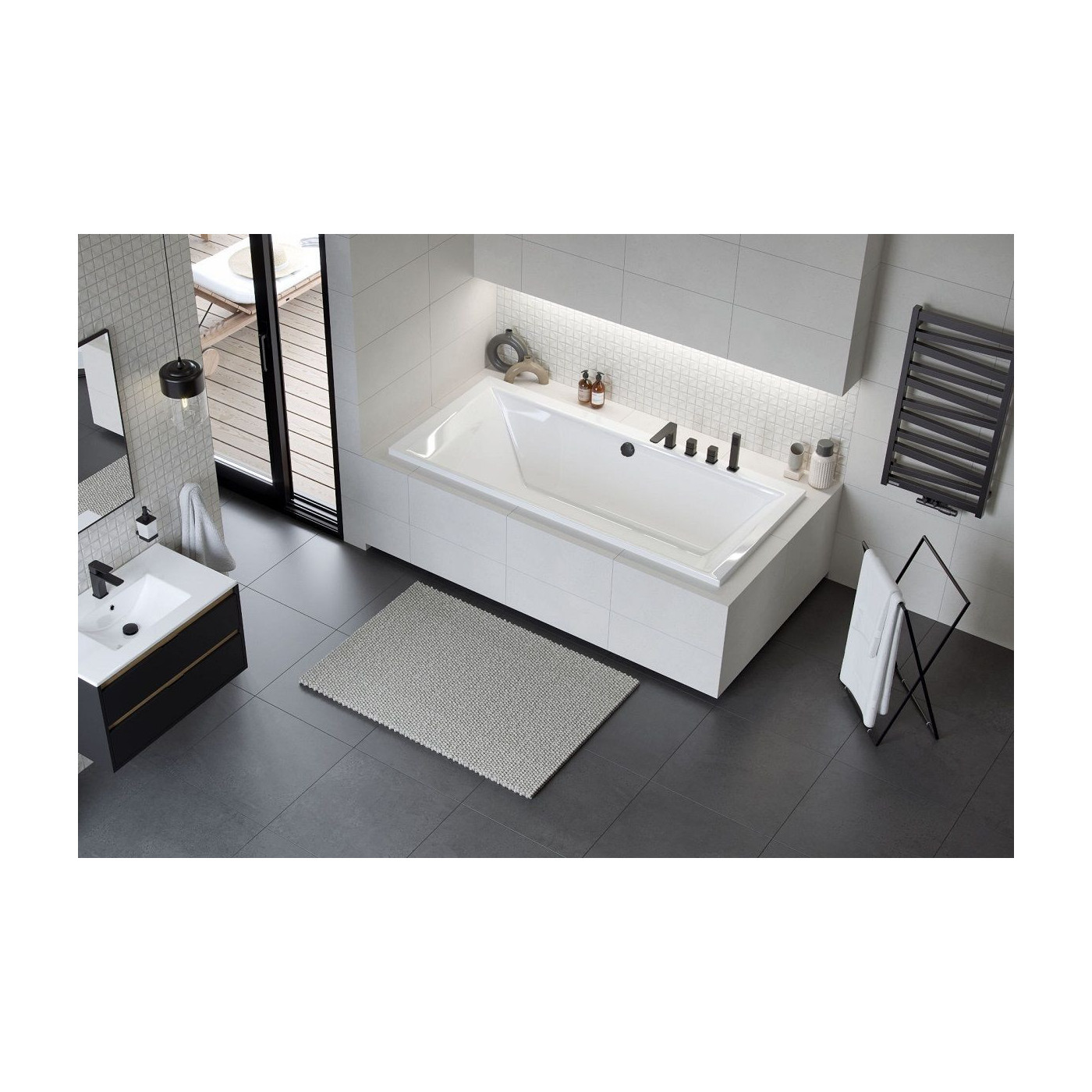 Wanna Prostokątna 190x90 cm Crown Grand Biały Połysk WAEX.CRG19WH Excellent Wanna Prostokątna 190x90 cm Crown Grand Biały Połysk WAEX.CRG19WH Excellent
