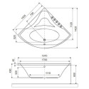 Wanna Narożna 140x140 cm Glamour Biały Połysk WAEX.GLA14WH Excellent Wanna Narożna 140x140 cm Glamour Biały Połysk WAEX.GLA14WH Excellent
