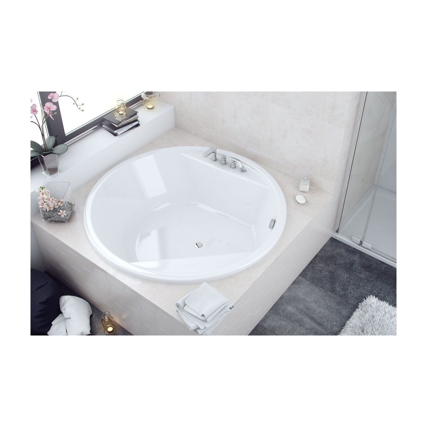 Wanna Okrągła 160 cm Great Arc Biały Połysk WAEX.GRE16WH Excellent Wanna Okrągła 160 cm Great Arc Biały Połysk WAEX.GRE16WH Excellent