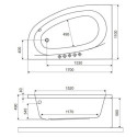 Wanna Narożna Lewa 170x110 cm Kameleon Biały Połysk WAEX.KML17WH Excellent Wanna Narożna Lewa 170x110 cm Kameleon Biały Połysk WAEX.KML17WH Excellent